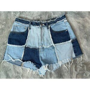 Wild Fable Women's 6 100% Cotton Highest Rise Cutoff Shorts Patchwork